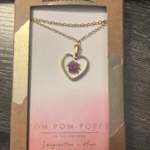 New in the box Pom Pom Poppy 14k Gold Dipped 16" Necklace